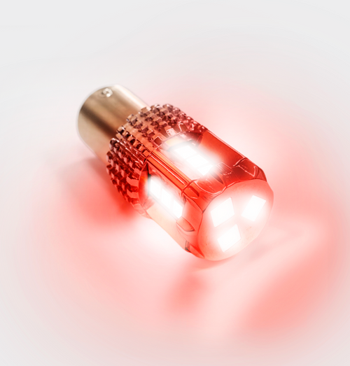 Red / Amber 1157 Dual Color 15 LED Bulb for Glass Lens Light