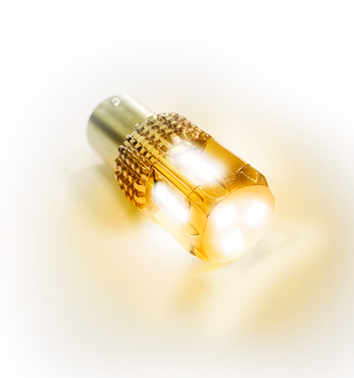 White / Amber 1157 Dual Color 15 LED Bulb for Glass Lens Light