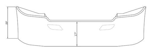 17"- 20" Bumper Chrome Fits Kenworth T680 Wrap Around W/Bracktes,Tow Hole, 2013-2021