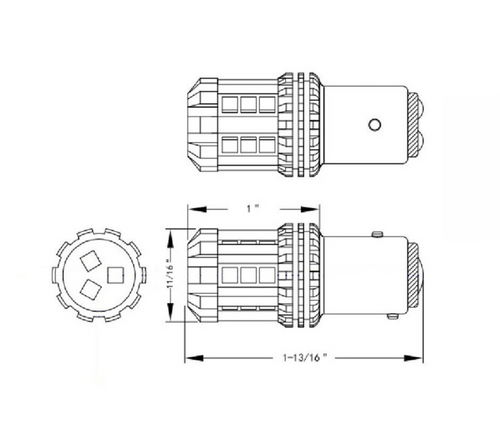 High Power 18 LED 1157 Bulb-Amber