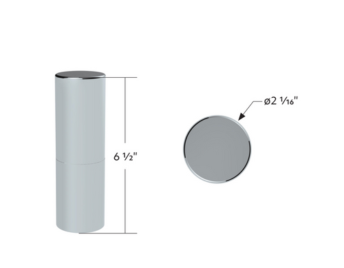 33mm X 6-1/2" Chrome Plastic Tall Cylinder Nut Cover - Thread-On