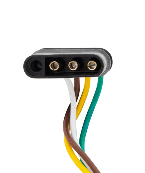 4-Way Flat Moisture Proof M/FM Trailer Connectors w/ Polarized Plugs, 1 Pc.