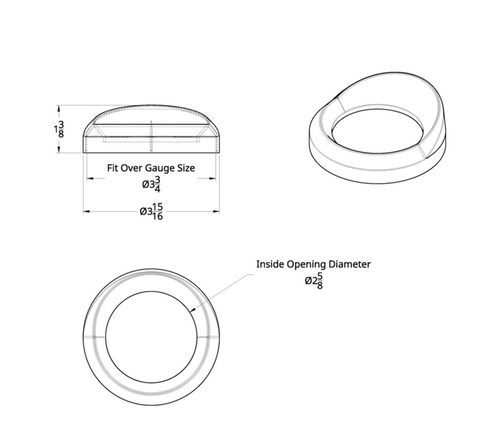 Speed/Tachometer Gauge Bezel With Visor For Freightliner/Peterbilt Trucks