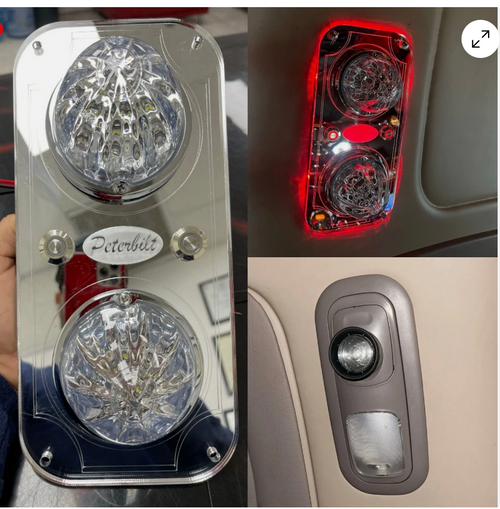 White/Blue Clear Interior Watermelon Dome Light Plate Fits Peterbilt 379,389,386