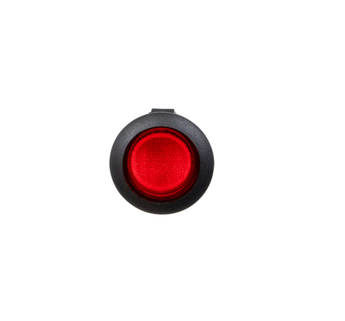 Red Illum Round Rocker 10 Amp 12V On/Off 1/2" Dia. 1 Pc