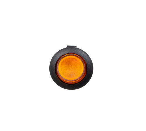 Amber Illum Round Rocker 10 Amp 12V On/Off 1/2" Dia. 1 Pc.