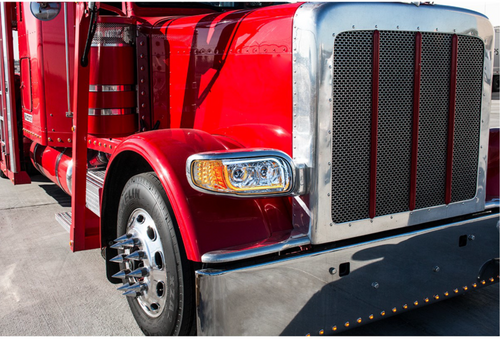 High Power LED Chrome Headlight With 16 LED Turn & 57 LED Bar For 2008-2024 Peterbilt 389- Driver