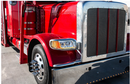 High Power LED Chrome Headlight With 16 LED Turn & 57 LED Bar For 2008-2024 Peterbilt 389- Passenger