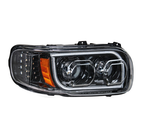 High Power LED "Blackout" Headlight With 16 LED Turn & 57 LED Bar For 2008-2024 Peterbilt 389- Passenger