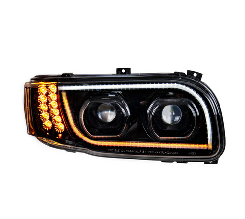 High Power LED "Blackout" Headlight With 16 LED Turn & 57 LED Bar For 2008-2024 Peterbilt 389- Passenger