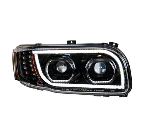 High Power LED "Blackout" Headlight With 16 LED Turn & 57 LED Bar For 2008-2024 Peterbilt 389- Passenger