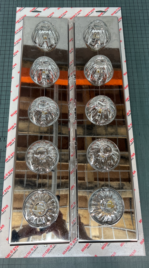 Air Cleaner Bar Peterbilt 379,388,389,367 15" Watermelon Clear ( No bulb ) Front Stainless Steel