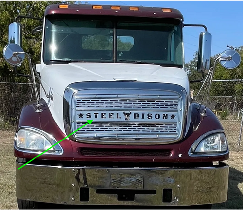 Grille Insert Fits Freightliner Columbia Linear Oval, 18 Gauge Stainless Steel