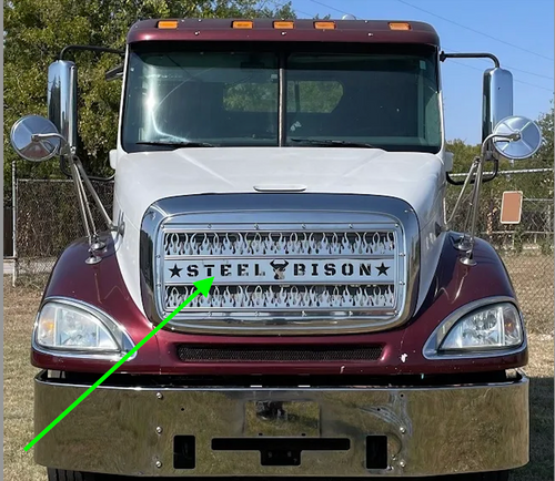 Grille Insert Fits Freightliner Columbia Flame style, 18 Gauge Stainless Steel