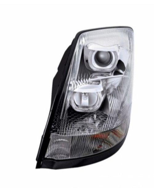 Chrome Projection Headlight With Amber LED Light Bar For 2003-2017 Volvo VN/VNL - Driver