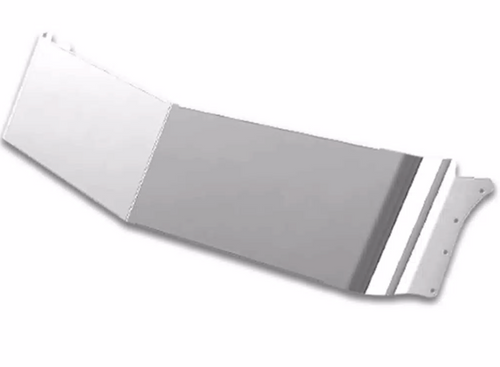 13" S.S Visor Straight Fits Peterbilt 325/330/335/337/340/347/348/357/365/367/375/377/378/379/382/384/385/386/388/389 Legacy Cab, Ultra Cab Or Flat Top