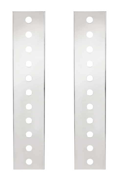 Peterbilt Stainless Front Air Cleaner Bracket Only - 22 Mini Light Cutouts Pair