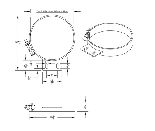 8" Chrome Cab Exhaust Clamp For Peterbilt