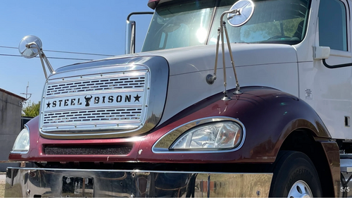 Griile Fits Freightliner Columbia CL112 / CL120 Grille Kit, Linear Oval 18 Gauge Stainless Steel