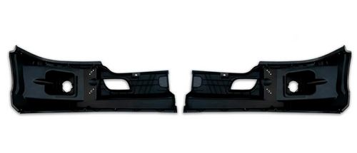 Black Bumper Assembly Set Fits Kenworth T680 (2011-2022 Old Gen) With Fog Light Cut-Outs Driver & Passenger Side