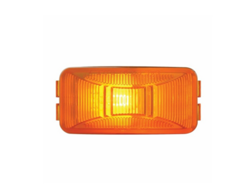 Single Bulb Rectangular Light (Clearance/Marker) - Amber Lens