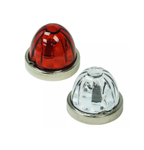 Legendary Extreme Large Glass Watermelon Red To Cool White - Clear 3 Wire Dual Function W/ Aluminum Bezel LED Light - Each