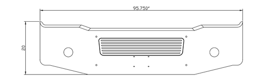 20” Chrome Bumper Freightliner Coronado 2004-2009, with Grille and Round Fog Light Holes