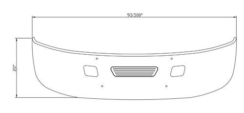 20” Chrome Bumper (International 4000, 4200, 4300, 4400, 8600) W/ Tow & Mounting Holes