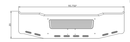 20” Chrome Bumper Freightliner Coronado 2004-2009, with Grille Insert and 8 Hidden Light Holes
