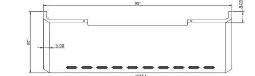 20" Chrome Bumper (Universal Fit) with Double Bend Ends & 10 Hidden Light Holes