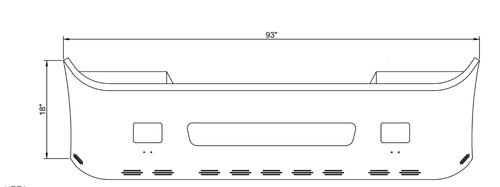 18” Chrome Bumper Freightliner Century 2005-2007 and Columbia 2003-2007, with Tow, Fog and 11 Hidden Light Holes