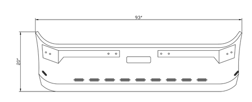 20” Chrome Bumper with 11 Hidden Light Holes for Freightliner FLD 120 and FLD 112