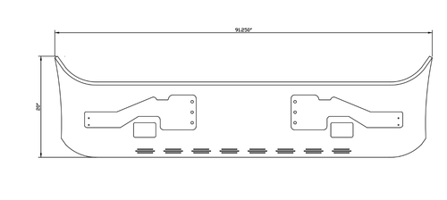 20” Chrome Bumper (International 4700) Wrap Around, W/ Fog & 8 Hidden Light Holes