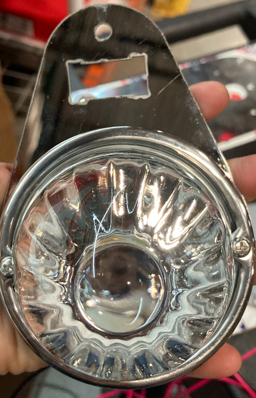 Teardrop Style Interior Dome Light PLATE - (1) Watermelon Light Holes - (1) Switch Hole Stainless 304 KW, T600 / T660 / T800 / W900