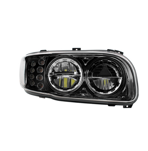 High Power LED Blackout Headlight With 8 LED Turn & 4 LED Position Light For 2008-2024 Peterbilt 389-Passenger