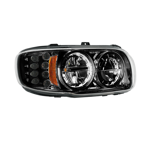 High Power LED Blackout Headlight With 8 LED Turn & 4 LED Position Light For 2008-2024 Peterbilt 389-Passenger