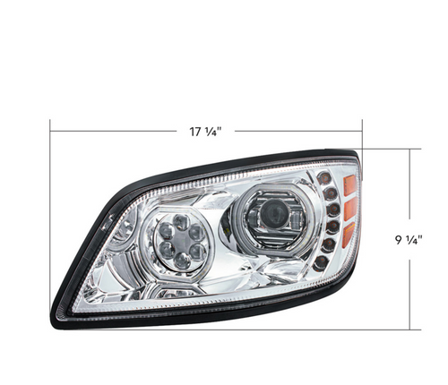 High Power 10 LED Chrome Headlight For 2005-2021 Hino 238/258/268/338-Driver