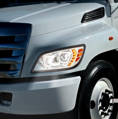 High Power 10 LED Chrome Headlight For 2005-2021 Hino 238/258/268/338-Driver