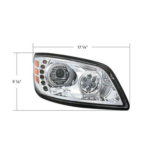 High Power 10 LED Chrome Headlight For 2005-2021 Hino 238/258/268/338-Passenger