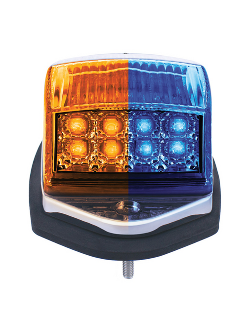 17 LED Double Fury Light Grakon 5000 Style Square Cab Light - Amber & Blue LED/Clear Lens