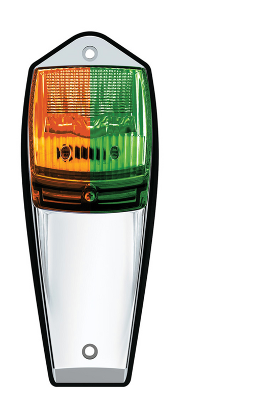 Double Fury 17 LED Light Grakon 5000 Style Square Cab Light - Amber & Green LED/Clear Lens