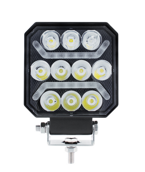 10 LED High Power LED Work Light With "U" Light Guide-Amber 12-24V DC.