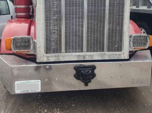 16” Chrome Bumper Set Back  (Peterbilt 378 Logger & 357 Logger) W/ Tow Hitch ( No Fog Light )