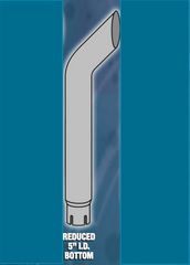 6" x 72" Bullhorn Stack Chrome Reduced 5" ID