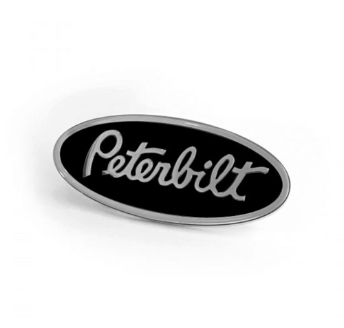 Peterbilt Metallic Black Oval Emblem