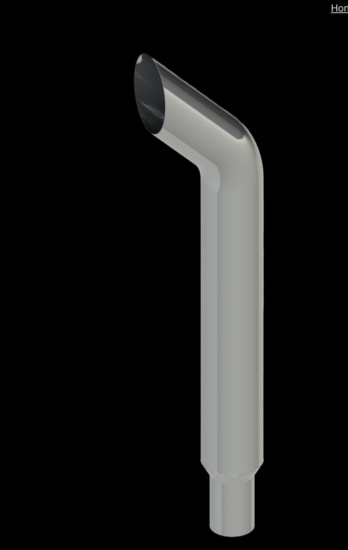 Lincoln Chrome BullHorn Cut 6” OD X 60” L Reduced To 5” Top Stack