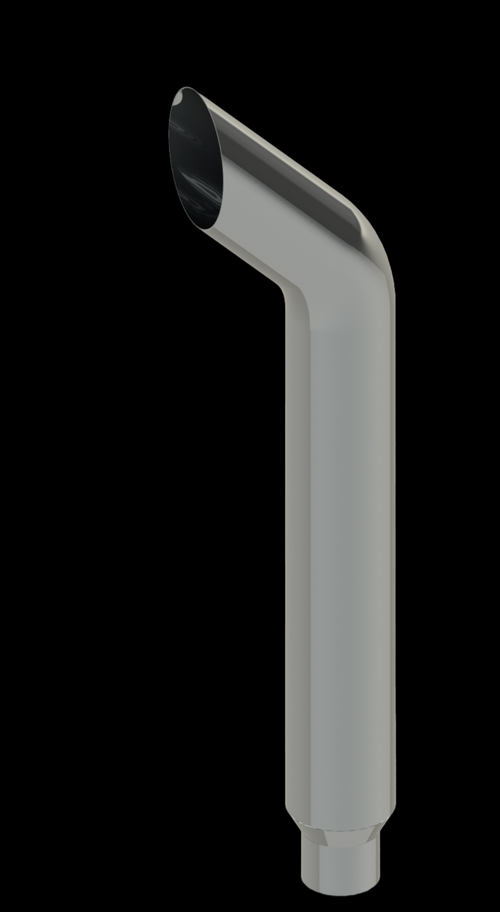 Lincoln Chrome BullHorn Cut 7” I.D X 84” L Reduced To 5” And Expanded (Fits Over)Top Stack