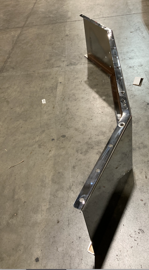 18” Chrome Bumper ( Mack CL Series ) W/ Set Back Axle & Single Tow Holes With 14 Bullet Hole In BTM Flange And Fog Lights Hole