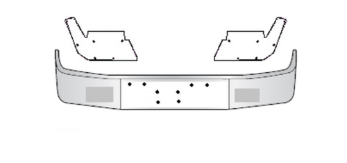 18" Chrome Bumper Fits Peterbilt 367, 567 Setback Axle External