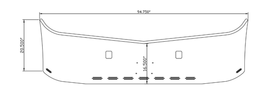20" Bumper Fits Peterbilt 579 Tow Holes 9 Hidden Lights Lic Plate Holes